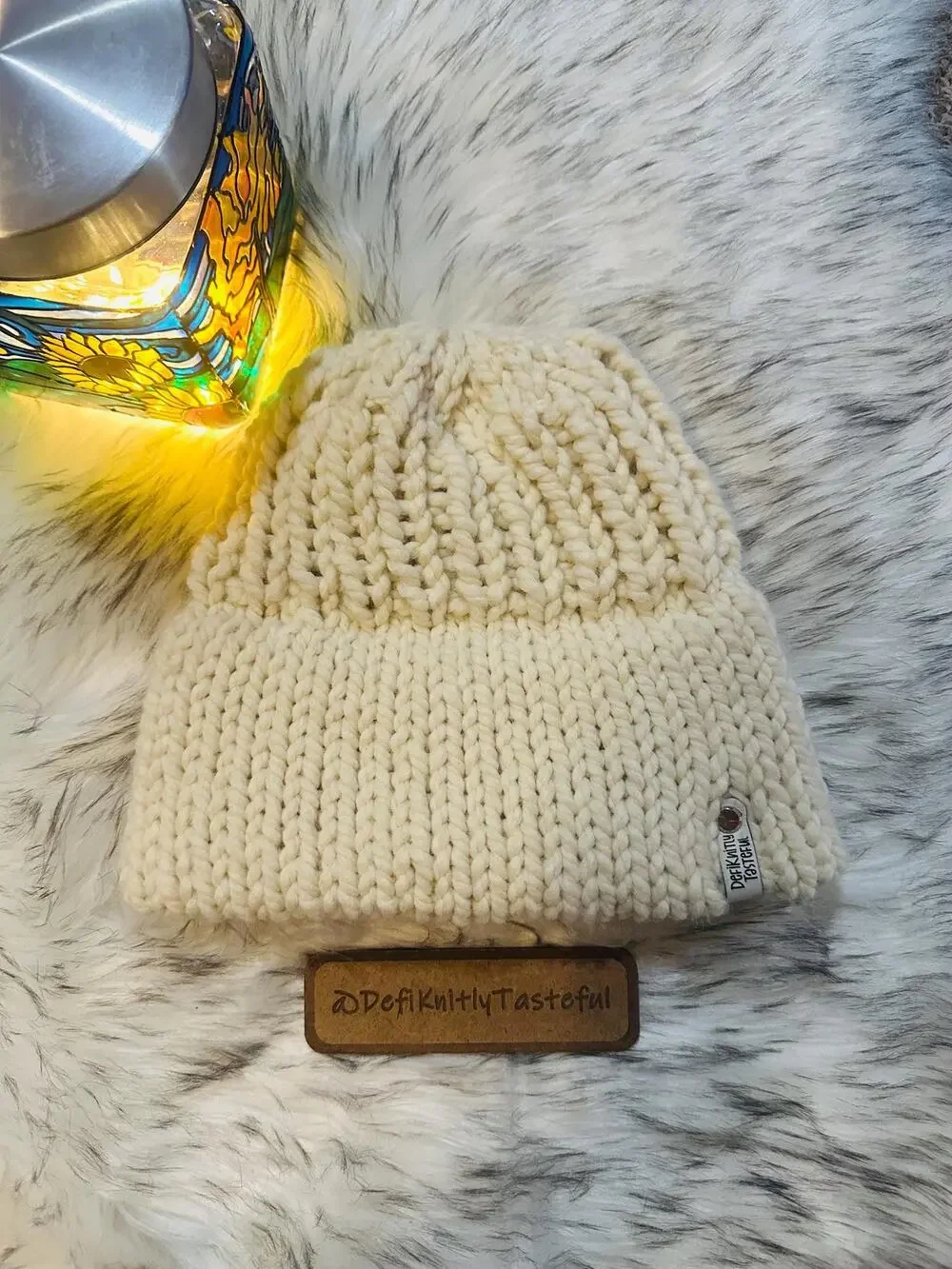 Cozy Cream Knit Beanie with Double Brim - Must Have for Winter Adventures